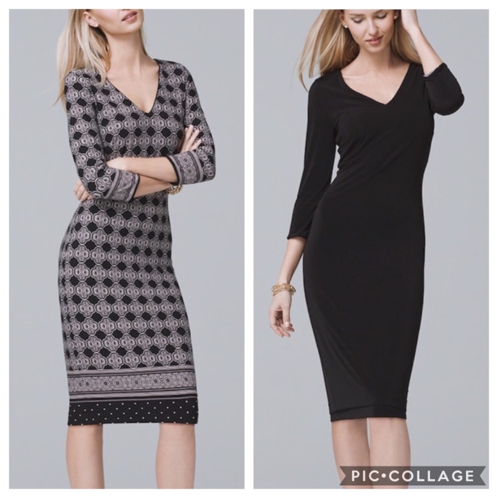 WHBM Black & White Reversible Sheath Dress XS NWT